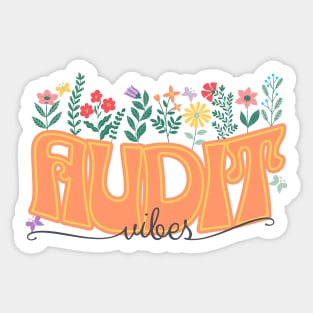 Retro Floral Audit Vibes Sticker